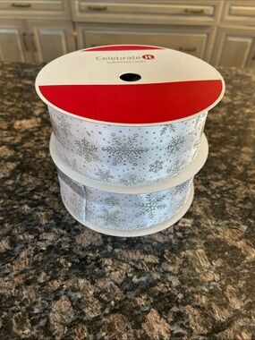 CELEBRATE IT WIRED JUMBO RIBBON 2.5 "x 80 FT LOT OF 2 NWT
